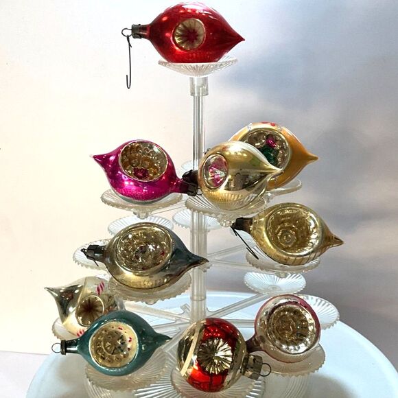 Vintage Christmas ornaments, indented Christmas balls; 10 vintage balls; pretty - Picture 7 of 7